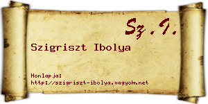 Szigriszt Ibolya névjegykártya